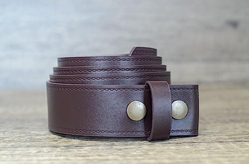 Ashford Ridge Real Leather Press Stud Snap On Belt 40mm Wide Black or Brown