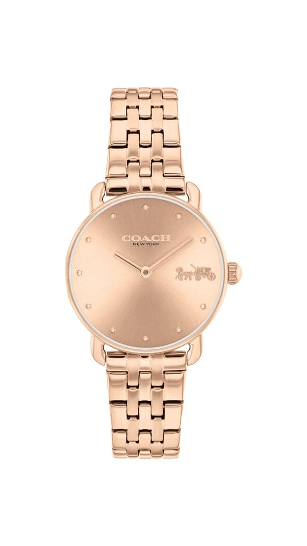 Coach Elliot Qtz Basic Rose Gold Round Dial Women's Analog Watch|Ionic Plated Rose Gold Steel Material|Gold Color Band - 14504303