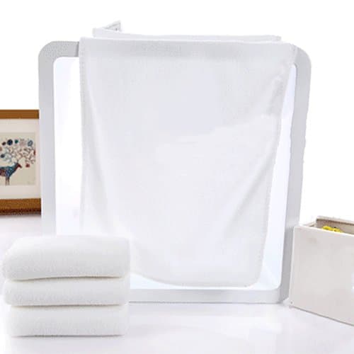 White Soft Microfiber Hand Face Shower Bath Towels, Home Hotel Spa Beauty Salon Washcloth Travel Beach Towels for Adults Family