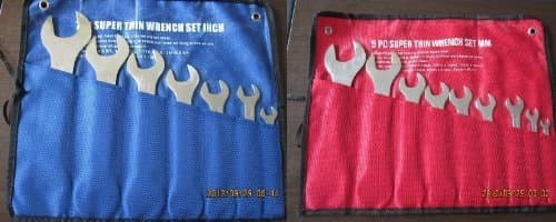 16pc Piece Super Thin Wrench Set 9pc MM Metric & 7pc SAE Transmission Brake Hydraulic Spanner