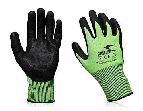 Cut-Resistant Gloves Work Gloves Safety Gloves 9/10 WORK GLOVEs Coated Breathable Level 3/5 Protector Premium Quality - 10