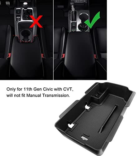 Thenice for 11th Gen Civic Armrest Storage Box Insert Tray Glove Box Organizer for Honda Civic 2022 2023 with CVT