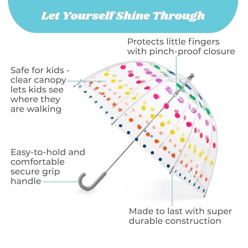 by totes Kid's Clear Bubble Umbrella with Easy Grip Handle
