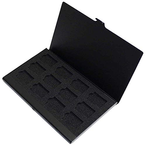 MERFET Aluminum Memory Card Storage Box Slots Box Storage Case for Micro SIM/SIM Card for TF Card Holder Case Hold12x TF Card