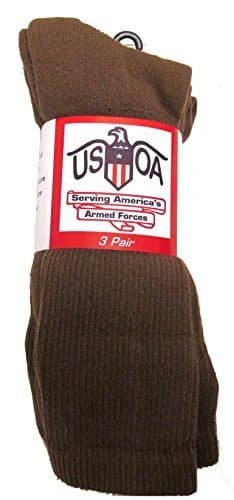 Men's Military Boot Socks COYOTE BROWN - 3 PAIR - MEDIUM