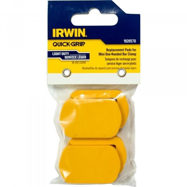IRWIN Tools IW1826578 Quick-Grip Replacement Pads for One-Handed Mini Clamps, 4-Pack (1826578), Yellow