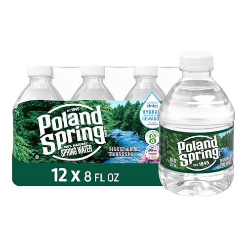 Poland Spring 100% Natural Spring Water, 8 ounces, 12 pack
