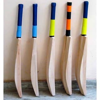 M ART Classic Plain English Willow Cricket BAT (Leather USE),Short Handle