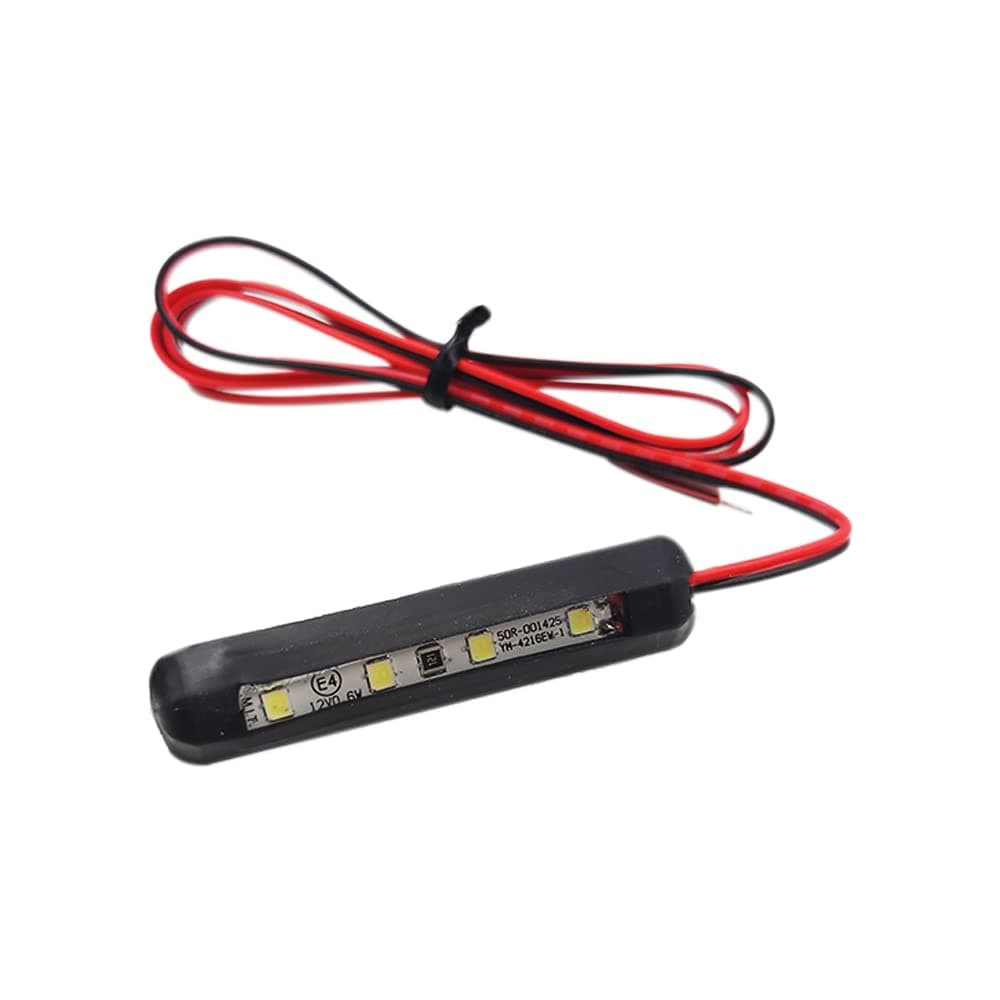 Waterproof LED Rear License Plate Tag Lights Backup Reverse Lights for Bike Vehicles Car Motorcycle Scooter (White)