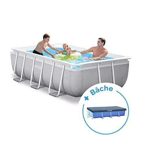 3 x 1.75 x 0.8 m Pack Swimming Pool Intex Prism Tubular Frame + Cover