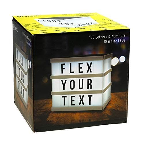 IKTU 4D Square Cinematic Light Box, LED Light Box, Cinema Light Box, Letter Light Box, 4 Sides Lightbox with 150 Letters & Symbols, (Size- 15.8 x 15.8 x 15 cm) 10 LED Lights