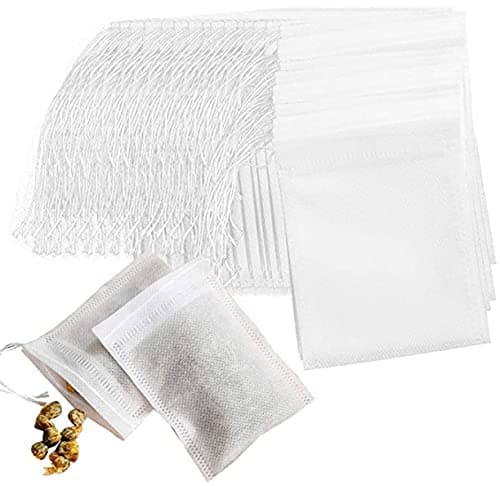 LZHOO 200pcs Tea Bags Disposable Empty Paper Tea Filter Tea Bags 70mmX90mm for Tea Fruit Tea Flower Herb Pouch Spice