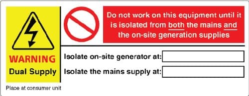 Solar PV System Warning Label Set - A4 Sheet - Price per Pack of 160 Labels (11 Designs / 10 Sheets per Pack) (P/NO. 7828187) - Stock Loc. CTL97