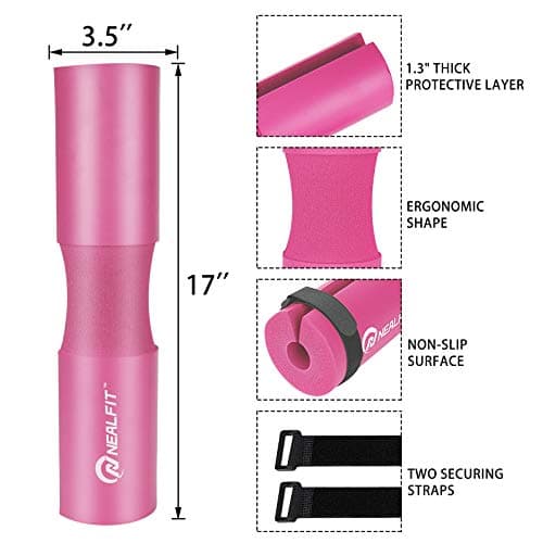 Barbell Pad Squat Pad for Squats—Squat Bar Pad—Great for Weightlifting,Lunges and Hip Thrusts—Foam Sponge Pad—Fit Standard and Olympic Bars Perfectly