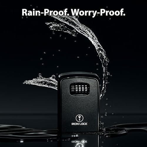 Iron Lock - XXL Key Lock Box, 4 Digit Combination Large Lock Box, Wall Mounted Key Lock Box, Indoor/Outdoor Waterproof Extra Large Lock Box, A/B Switch with Resettable Code, House Spare Keys