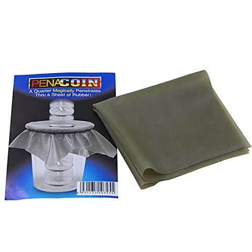 1pc Pena Coin Penetration Magic Tricks Dish Coin Thru Rubber Sheet Into Cup Black Hole Close-Up Magic Show Trick Props