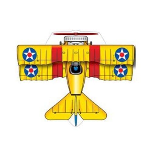 X-Kites MicroKite Planes Bi-Plane 4.75 inch Yellow Kite