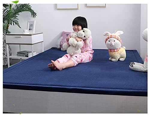 Joydec Large Foldable Baby Play Mat, Crawling Mat for Infant and Toddlers, Extra Soft Activity Floor Mat for kids Playroom Bedroom, Blue, 180x200cm