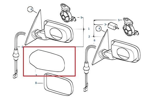 Painted or Primed BMW Right Side Mirror Cover E46 3 Series / E39 5 Series (Sparkling Graphite Metallic A2)