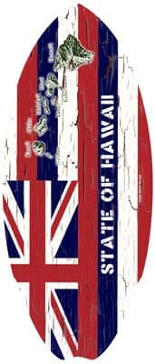 Hawaii Flag Mini Surfboard 20" X 8.5"