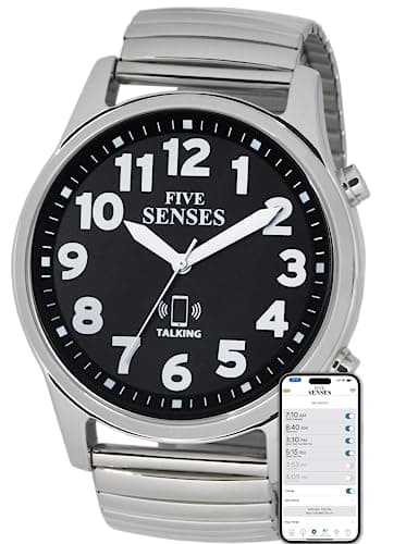 FIVE SENSES Jumble Smart Atomic Talking Watch with Voice Reminders and App Control for Seniors and Visually Impaired - A Great Gift for Blind Men and Women. A Talking Watches for The Blind