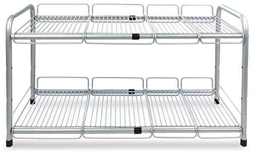 Surpahs 2 Tier Under Sink Expandable Shelf Organizer, Storage Rack (Silver)