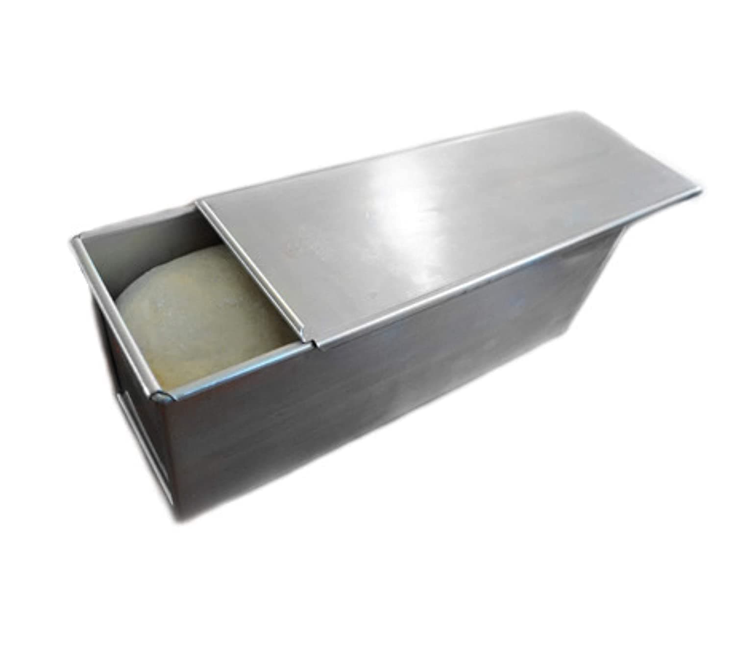 Ochtend Rectangle Iron Sandwich Bread Mould/Pan/Tin Box With Cover For Baking 400Gms Small (7X3.5X3.5 Inch), Silver