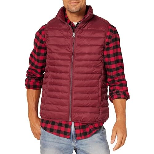 Amazon Essentials Men's Lightweight Water-Resistant Packable Puffer Gilet