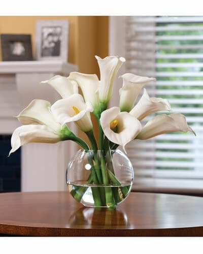 Calla Lily Silk Flower Centerpiece - White