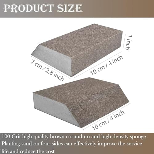 4 Pack 60 Grit Single Angle Sanding Sponge, Washable and Reusable Sanderpaper Hand Sanding Blocks for Wood Drywall Metal Home Sanding