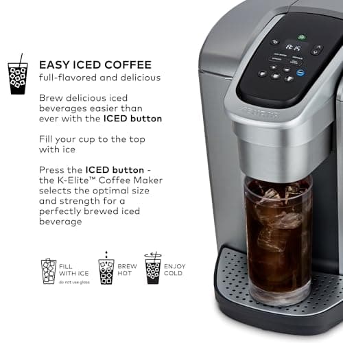 K-Elite Brushed Silver Single Serve Coffee Maker