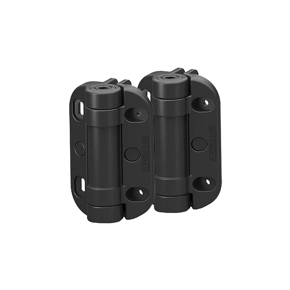 Safetech Hardware MegaKlik Self Closing Gate Hinges Self-Aligning Heavy Duty Spring Hinges Adjustable Tension Pool safety Hinge Square Post, Aluminum Gates Swing Close 185 lbs SHH135 - Black.