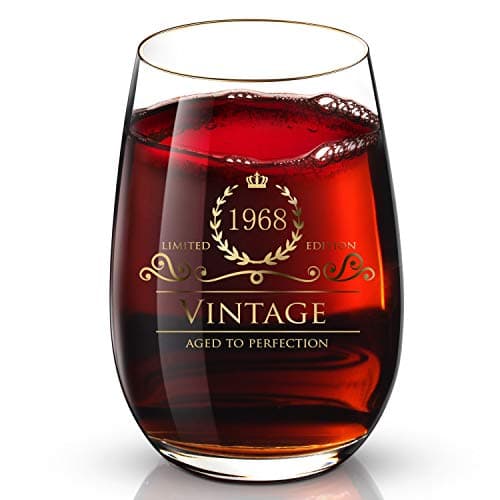 1968 53th Customized 24K Gold hand crafted luxury drinking and wine glass for wedding,anniversary,birthday ,holidays and any noteworthy occasions ,it’s perfect gifts ideal for bridesmaids,wife and son