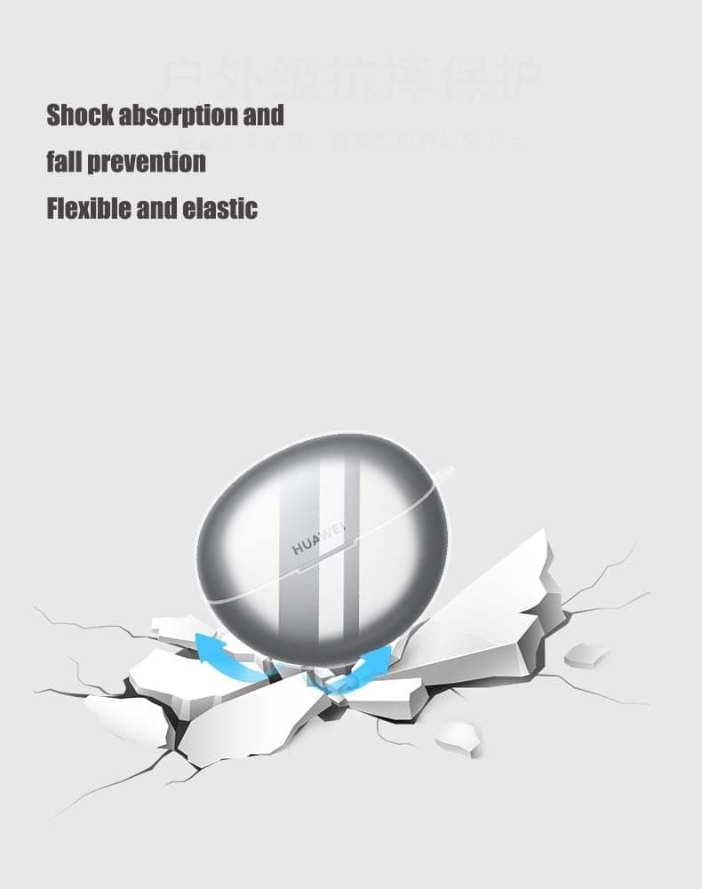 SCAUA (2 PCS) Silicone Case Compatible With Huawei Freeclip - Protective Cover for Headphones -Clear