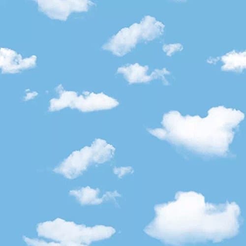 Blue Sky and White Cloud Ceiling Wallpaper Home Decor Kids Wall Paper Roll for Walls Background Children Wallpapers infantil,Sky Blue,5.3?