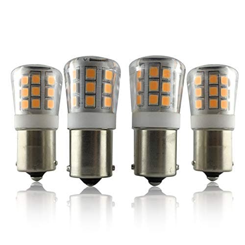 SRRB 12 Volt Replacement LED Bulb BA15s 1141/1003 / 1156 Dome Light Fixture for RV Camper Travel Trailer Motorhome 5th Wheels and Marine Boat (4.0W, Warm White)
