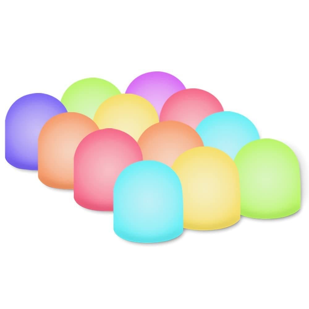NOVELTY PLACE Color Changing Mini Night Light, Multicolor LED Mood Lighting - Nursery Kids Lamp for Children Bedroom, Bathroom, Living Room Birthday Festival Decor- Battery Powered (Pack of 12)