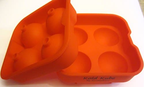 Kold Kube Ice Ball Maker Mold - Red Flexible Silicone Ice Tray - Molds Round Ice Ball Spheres, Perfect Ice Orbs. Great item for Cocktail Hour - Many other uses, use your imagination.