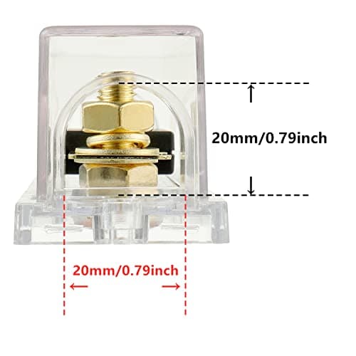 BOJACK 2 Pcs 120A Clear Shell ANL Fuse Holder and 2 Pcs 120 Amp 32 VDC ANL Fuses for Audio and Video System