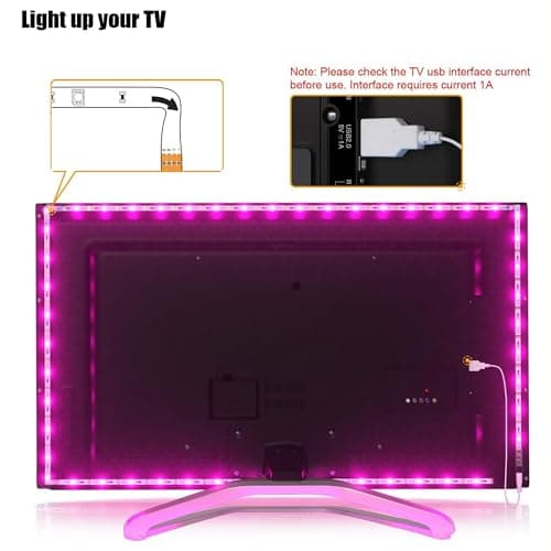 LED TV Backlight, Maylit 2M/6.56ft Neon Accent LED Lights Strips For 40 To 60 IN HDTV Neon Light Bias lighting with Remote, USB LED Strips TV Backlight