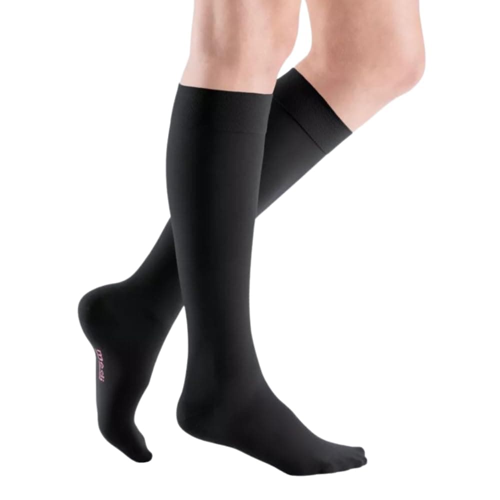 mediven Elegance CCL2 Below Knee Closed Toe Compression Stockings Black Standard Length Size 2