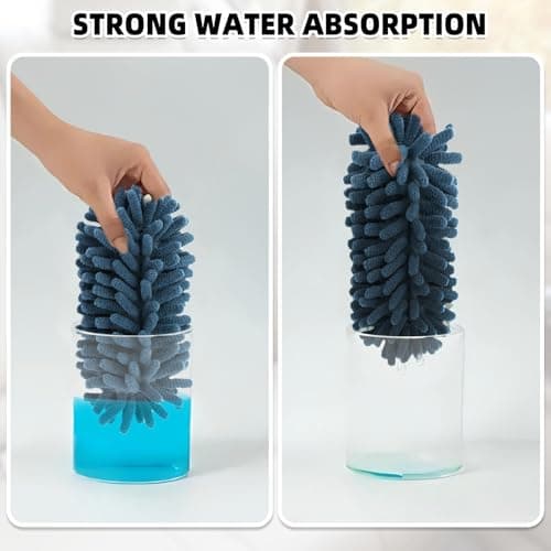 2Pcs Car Interior Duster with Extension Pole Soft Dash Vent Dusting Detailing Wash Brushes with Long Handle Duster Cleaner Tool New Car Must Haves for Cleaning Supplies (Blue)