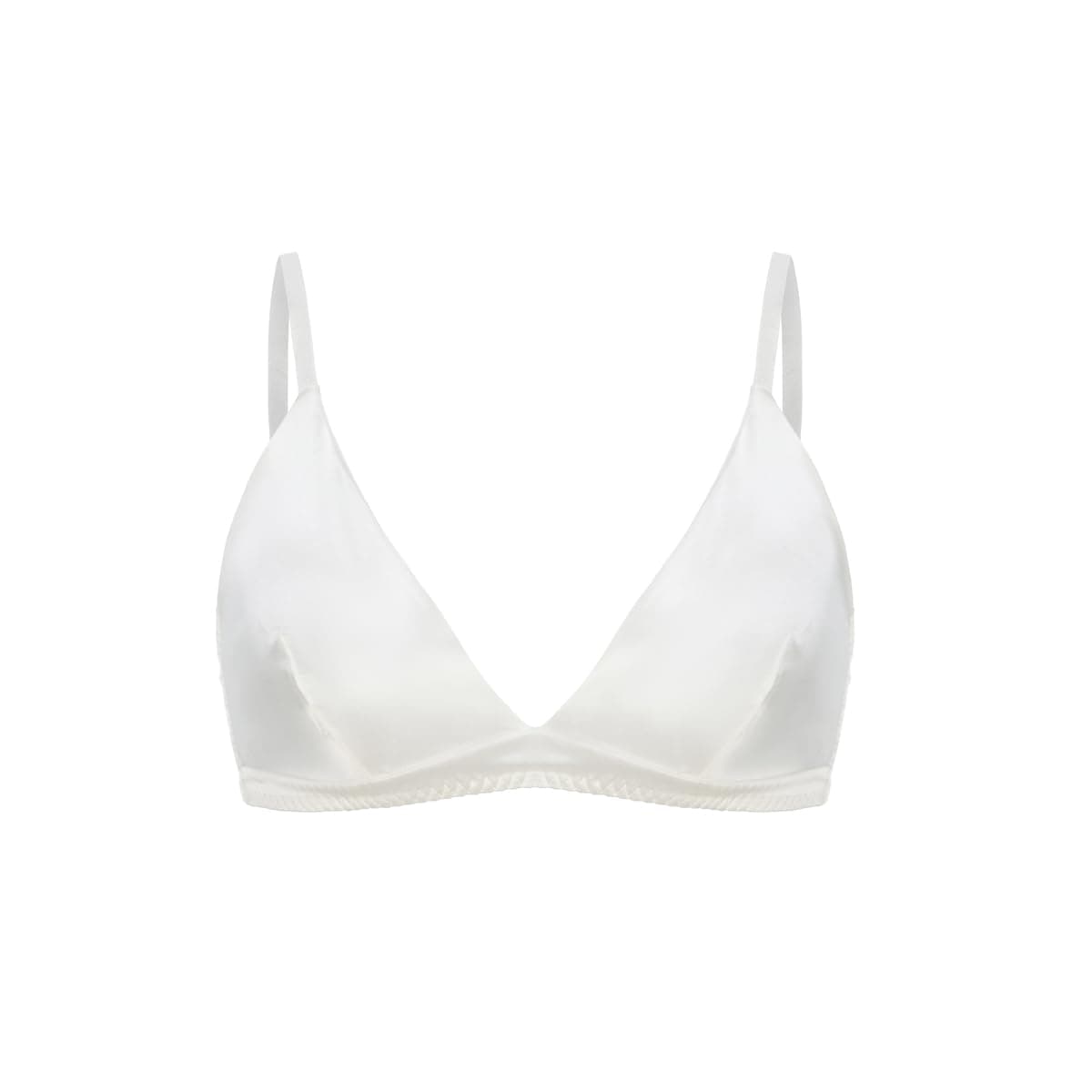 Women's Silk Soft Cup Wireless Bra Bralette Top with Smooth Satin