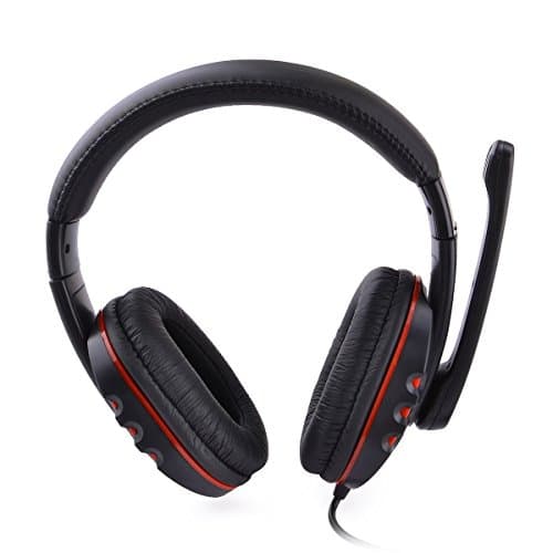 Latecat PS4 / PS3 / PC / Xbox360 Stereo Gaming Headset w/ Microphone / Voice Control - Black + Red (3.5 M)