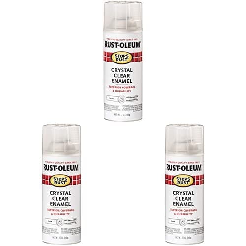 7701830 Stops Rust Spray Paint, 12-Ounce, Gloss Crystal Clear (Pack of 3)