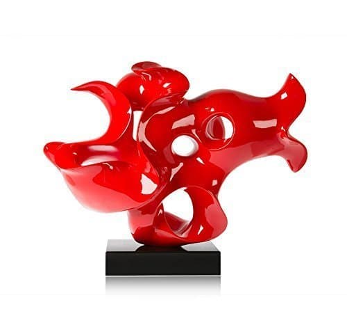 Extravagant Sculpture Abstract On Black Marble Base. Shown In Red. Galerie Marble Base 70x 40x 30cm/50kg for 399Euro Available.