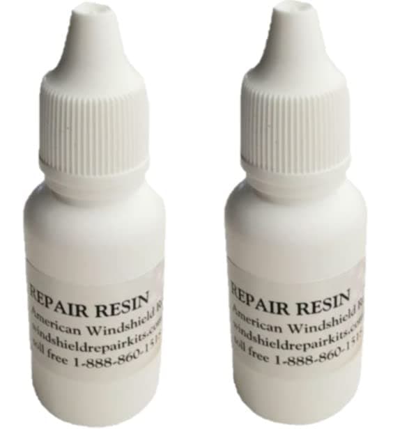 Windshield Repair Resin 2 Pack 15ml Bottles with Built in Dropper - 100 Repairs or More - Cracked Glass Rock Chip Repair Resin - for Windshield Repair Kit Bridge Injector