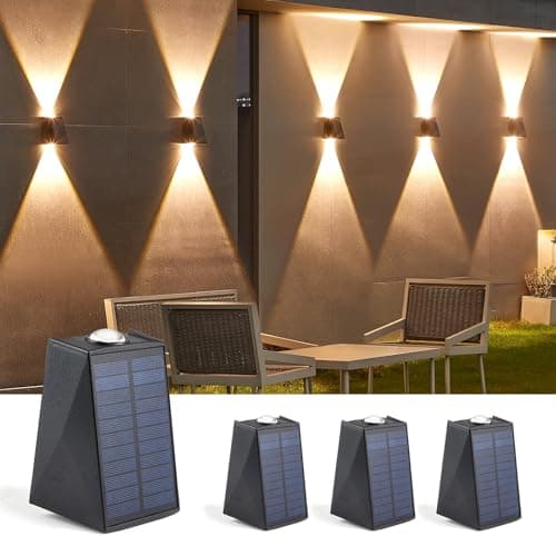 Solar Wall Lights (Warm White, 4 Pack (1200 mAh))