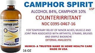 Camphor Spirit, USP, 16 oz.