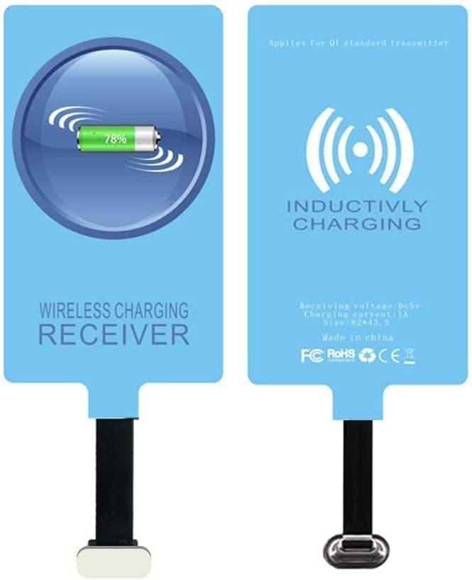 QI Wireless Charging Receiver Adapter with Fast&Smart Microchip Technology for Samsung Galaxy A56 A55 A54 A53 A52 A42 A36 A35 A34 A33 A32 A26 A24 A23 A22 A16 A25 A15 A14 A12 A06 A05s A04s Type-C